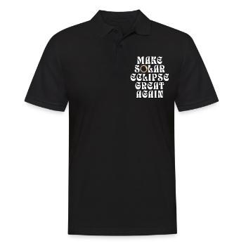 Solar Eclipse 2024 - Men's Polo Shirt - black - Front - Kai (181cm)