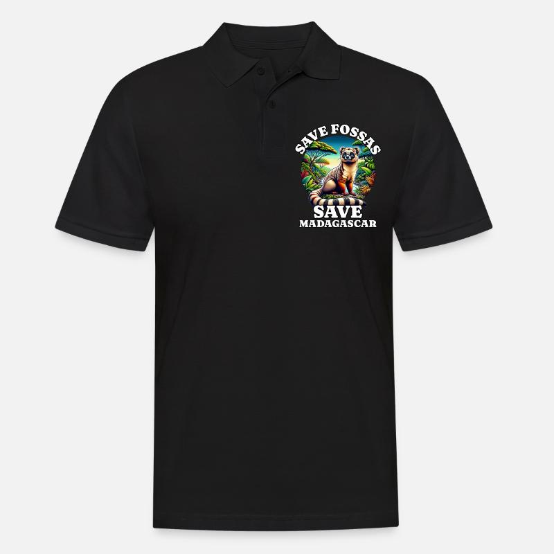 Save Fossas - Männer Poloshirt - Schwarz