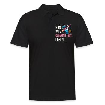 Putzfrau Mama Reinigungskraft - Männer Poloshirt - Schwarz - Vorne - Kai (181cm)