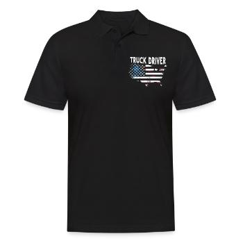 LKW Fahrer - Männer Poloshirt - Schwarz - Vorne - Kai (181cm)
