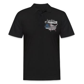IT Manager - Männer Poloshirt - Schwarz - Vorne - Kai (181cm)