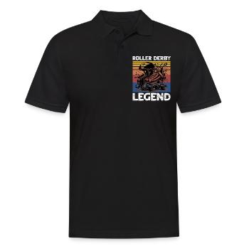 Légende du roller derby - Polo Homme - noir - Devant - Kai (181cm)