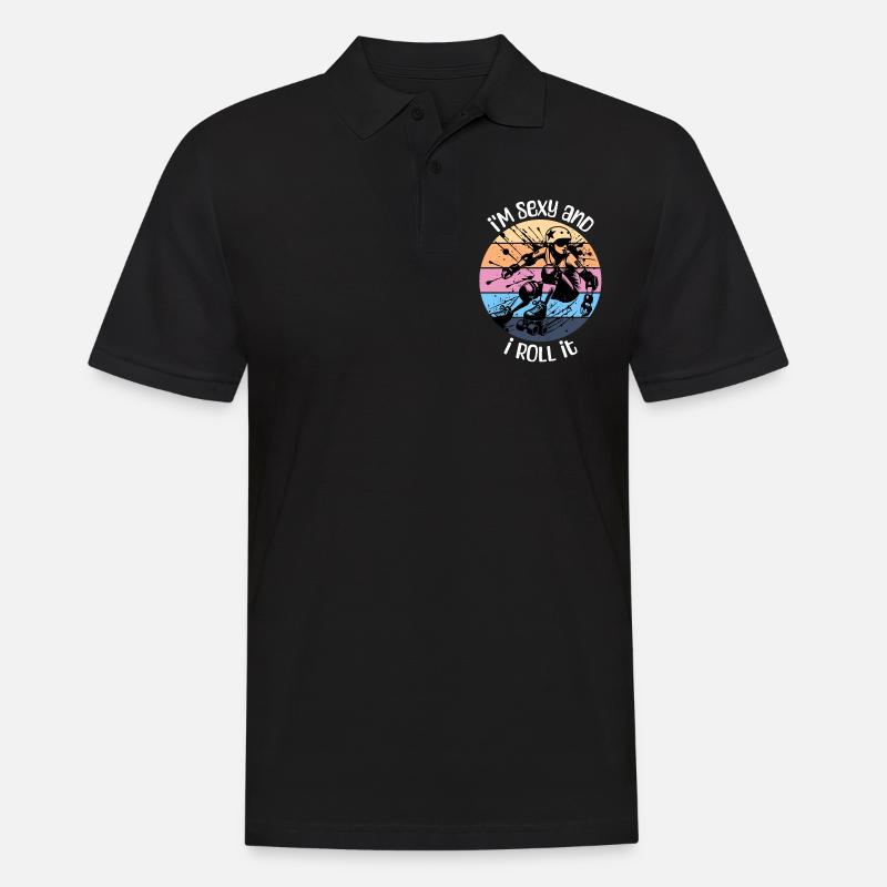 Roller Derby Sprüche - Männer Poloshirt - Schwarz
