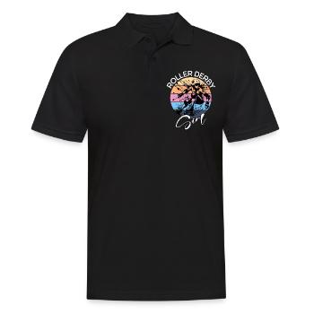 Fille de roller derby - Polo Homme - noir - Devant - Kai (181cm)