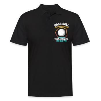 Funny Gaga Ball Saying - Men's Polo Shirt - black - Front - Kai (181cm)
