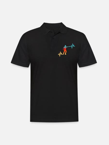 Ligne Pétanque Cœur - Polo Homme - noir
