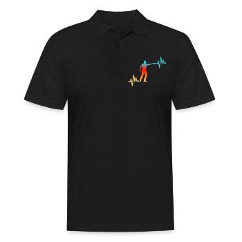 Boule Herzlinie - Männer Poloshirt - Schwarz - Vorne - Kai (181cm)