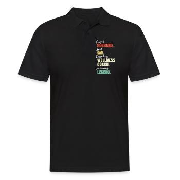 Wellness Coach Dad - Men's Polo Shirt - black - Front - Kai (181cm)
