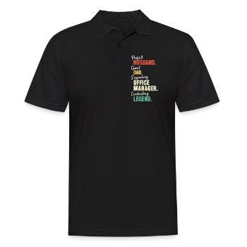 Büro Manager Papa - Männer Poloshirt - Schwarz - Vorne - Kai (181cm)