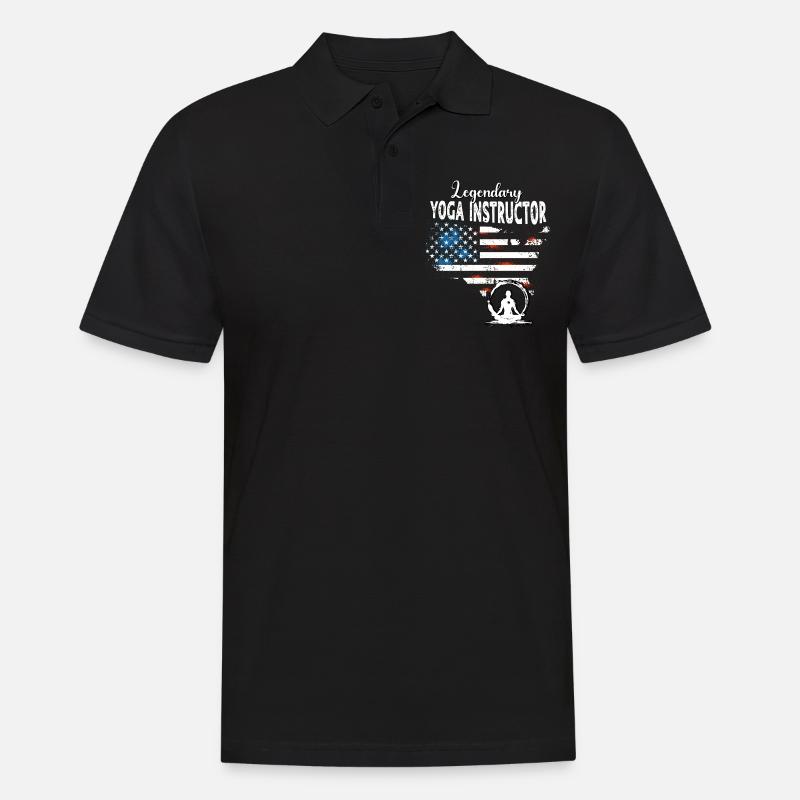 Yogalehrer US - Männer Poloshirt - Schwarz