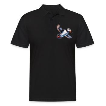Papageientaucher - Männer Poloshirt - Schwarz - Vorne - Kai (181cm)