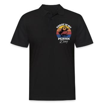 Papageientaucher - Männer Poloshirt - Schwarz - Vorne - Kai (181cm)