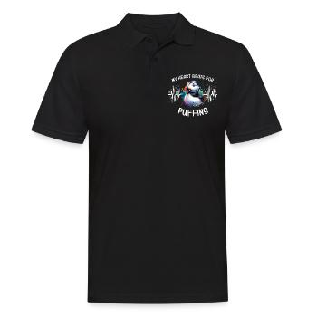 ECG Puffin Heart Line - Polo Homme - noir - Devant - Kai (181cm)