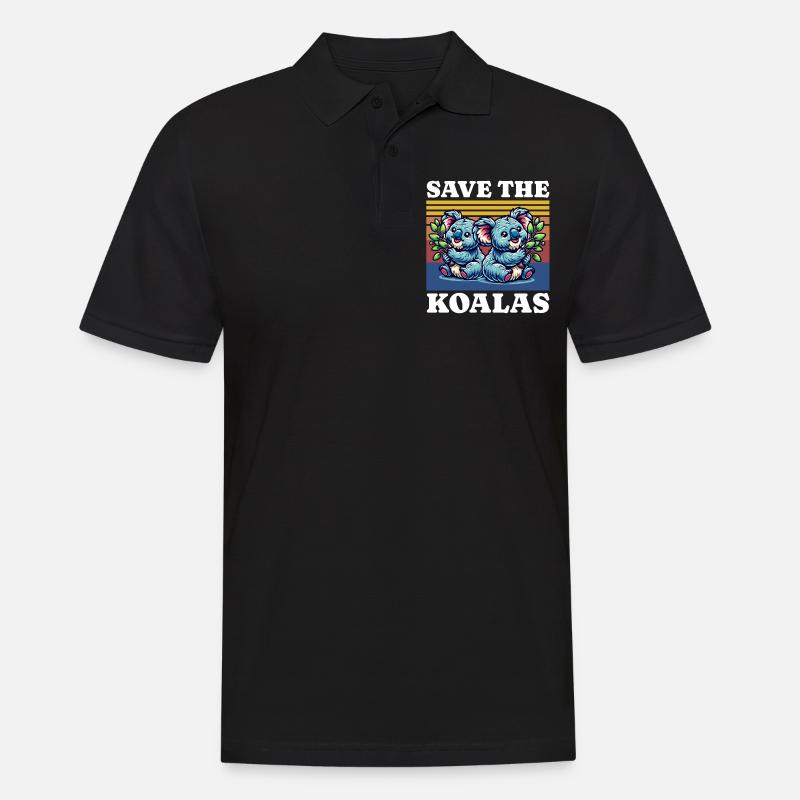 Save Koala - Männer Poloshirt - Schwarz