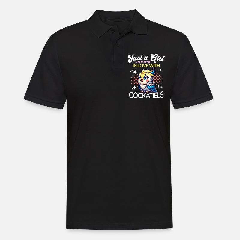 Nymphensittich Mädchen - Männer Poloshirt - Schwarz