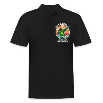 Girl Loves Budgie - Men's Polo Shirt - black - Front - Kai (181cm)