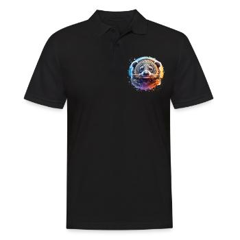 Marderbär Binturong - Männer Poloshirt - Schwarz - Vorne - Kai (181cm)