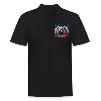 Marderbär - Männer Poloshirt - Schwarz - Vorne - Kai (181cm)