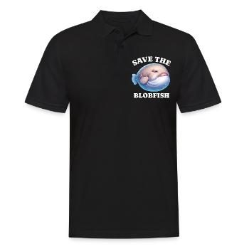 Save Blobfish - Men's Polo Shirt - black - Front - Kai (181cm)