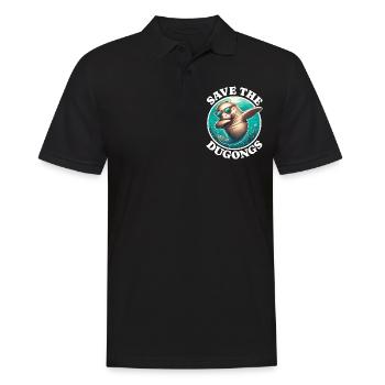 Save Dugong - Men's Polo Shirt - black - Front - Kai (181cm)