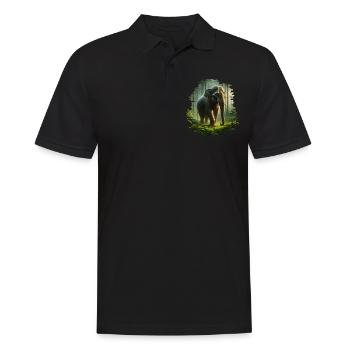 Sumatra Elefant - Männer Poloshirt - Schwarz - Vorne - Kai (181cm)