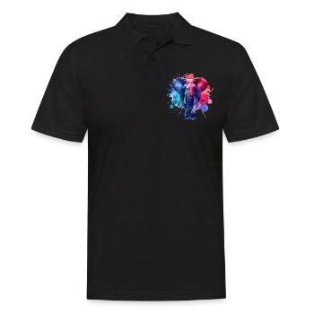 Sumatra Elefant - Männer Poloshirt - Schwarz - Vorne - Kai (181cm)