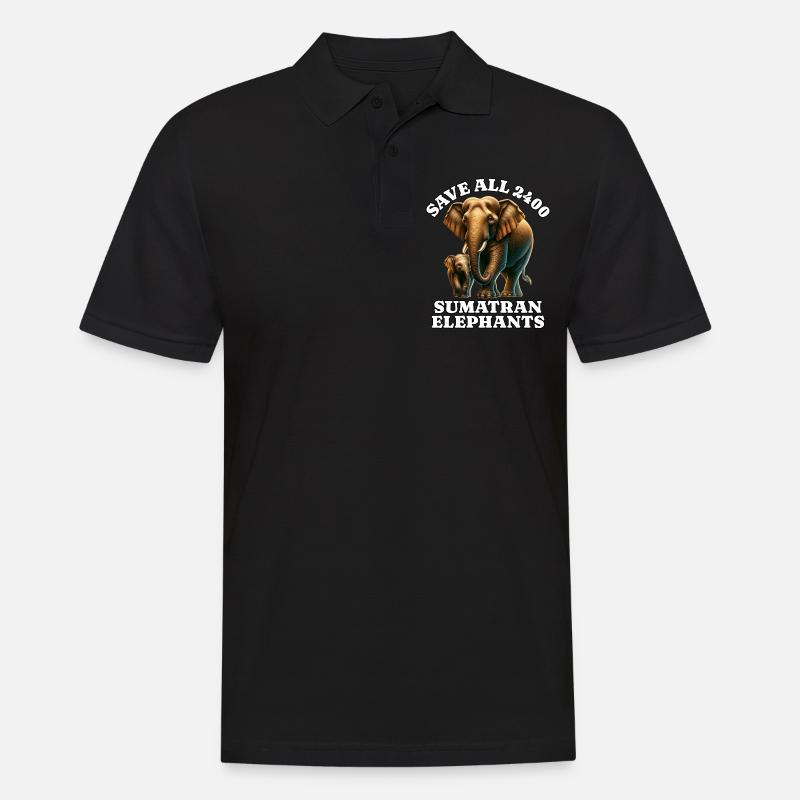 Save Sumatra Elefant - Männer Poloshirt - Schwarz