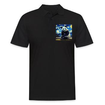 Pandabär Starry Night Panda - Männer Poloshirt - Schwarz - Vorne - Kai (181cm)