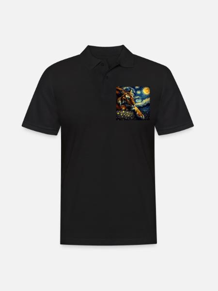 Malaysia Tiger Starry Night - Men's Polo Shirt - black