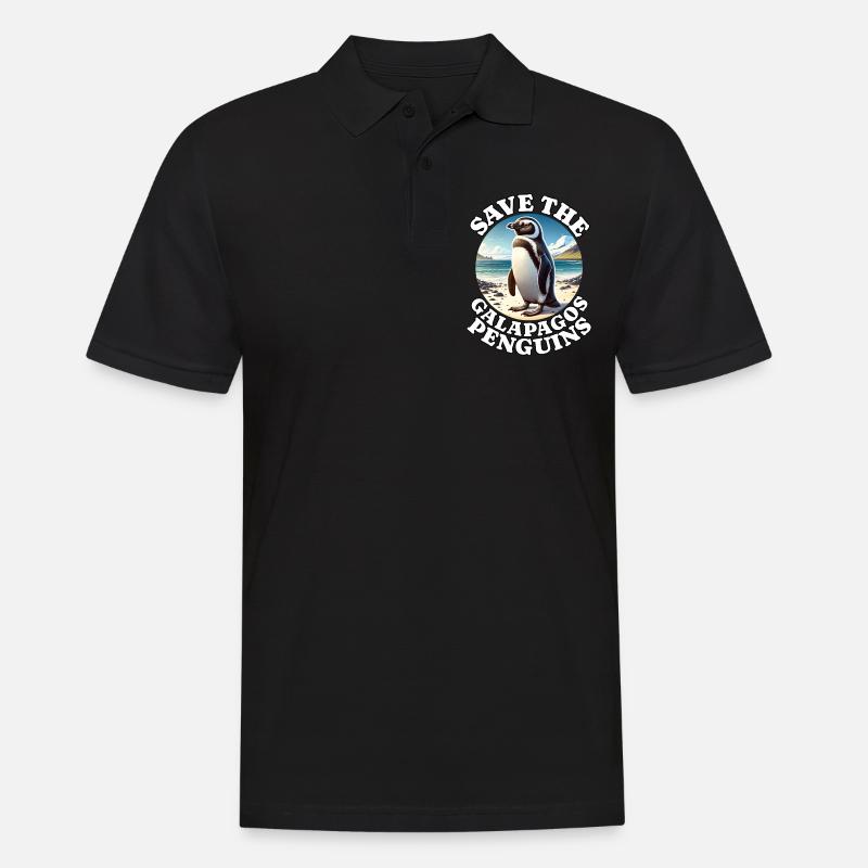 Galapagos Pinguin - Männer Poloshirt - Schwarz