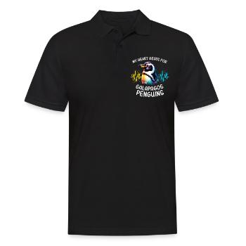 Galapagos Pinguin Herzlinie - Männer Poloshirt - Schwarz - Vorne - Kai (181cm)