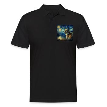 Lynx ibérique Nuit étoilée - Polo Homme - noir - Devant - Kai (181cm)