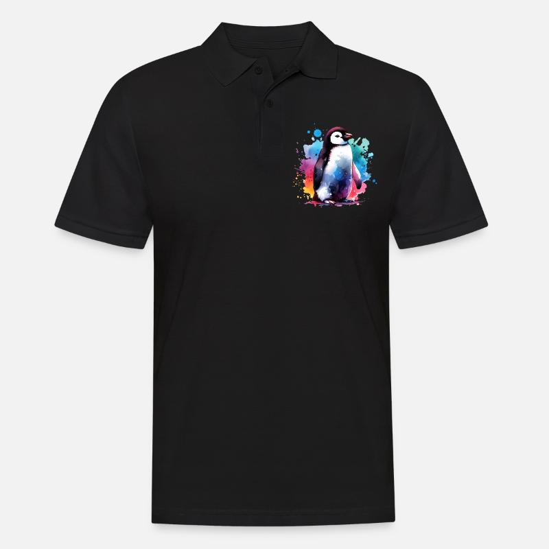 Pinguin - Männer Poloshirt - Schwarz