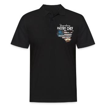 Konditor US - Männer Poloshirt - Schwarz - Vorne - Kai (181cm)