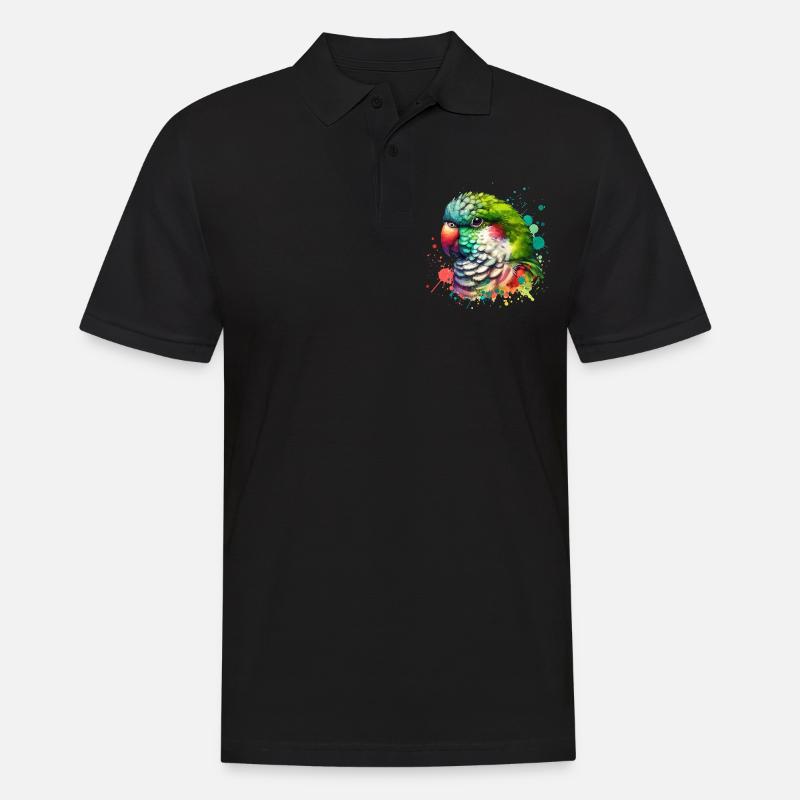 Mönchssittich Motiv - Männer Poloshirt - Schwarz
