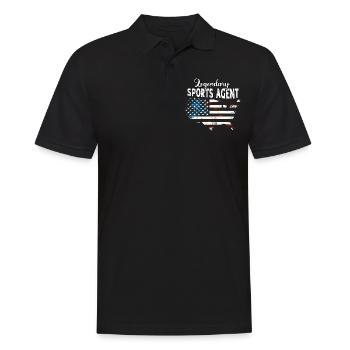 Sportagent US - Männer Poloshirt - Schwarz - Vorne - Kai (181cm)