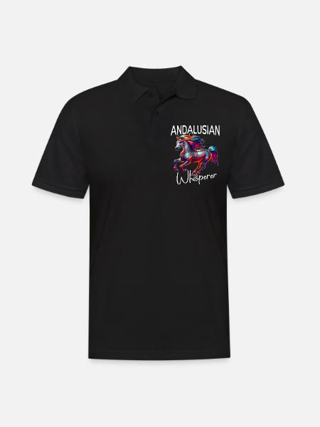 Cheval chuchoteur andalou - Polo Homme - noir
