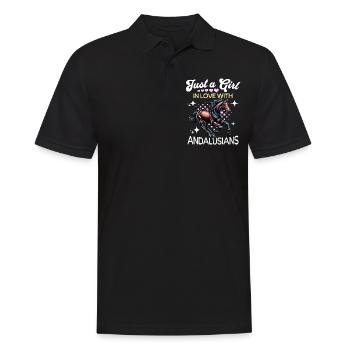 Andalusier Mädchen Andalusian - Männer Poloshirt - Schwarz - Vorne - Kai (181cm)