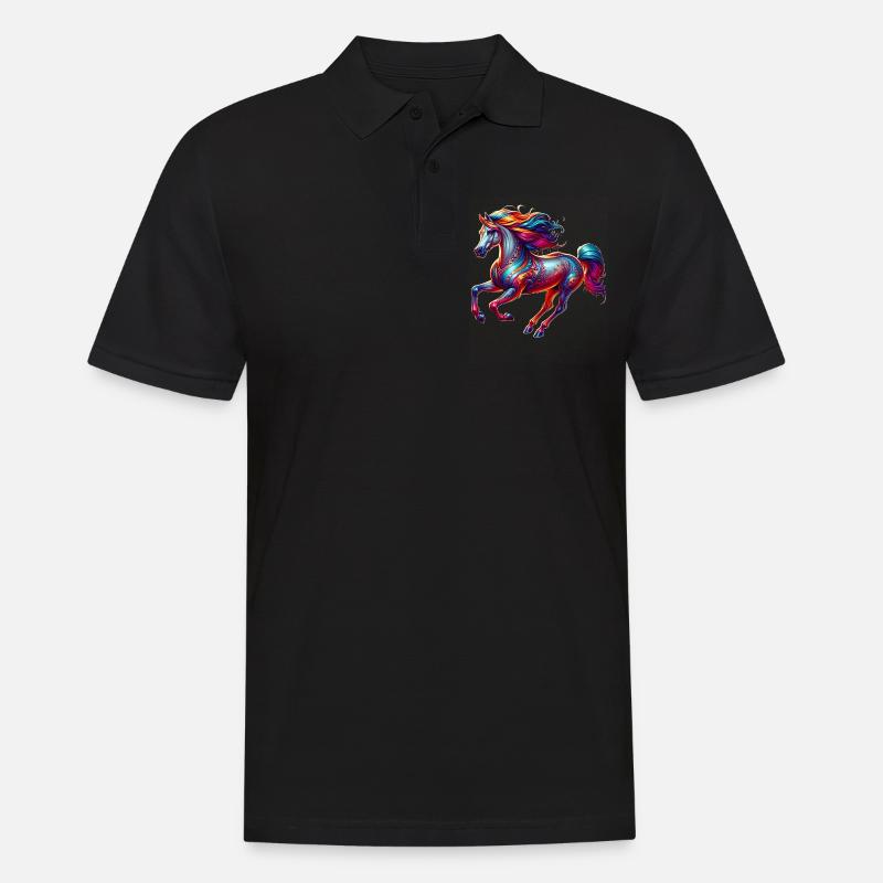 Andalusier Pferd - Männer Poloshirt - Schwarz