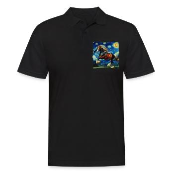 Cheval de la Comté, Nuit étoilée - Polo Homme - noir - Devant - Kai (181cm)