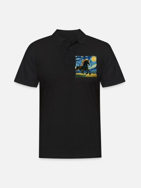 Irisches Zugpferd Starry Night - Männer Poloshirt - Schwarz