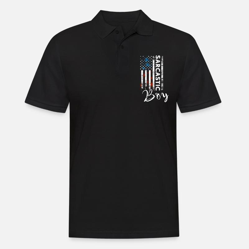 Sarkastischer Junge - Männer Poloshirt - Schwarz