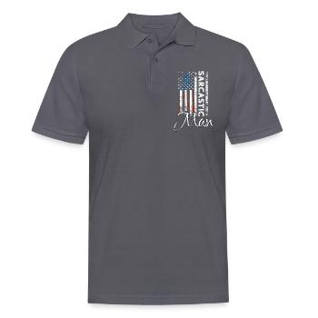 Homme sarcastique - Polo Homme - charbon - Devant - Nico (186cm)
