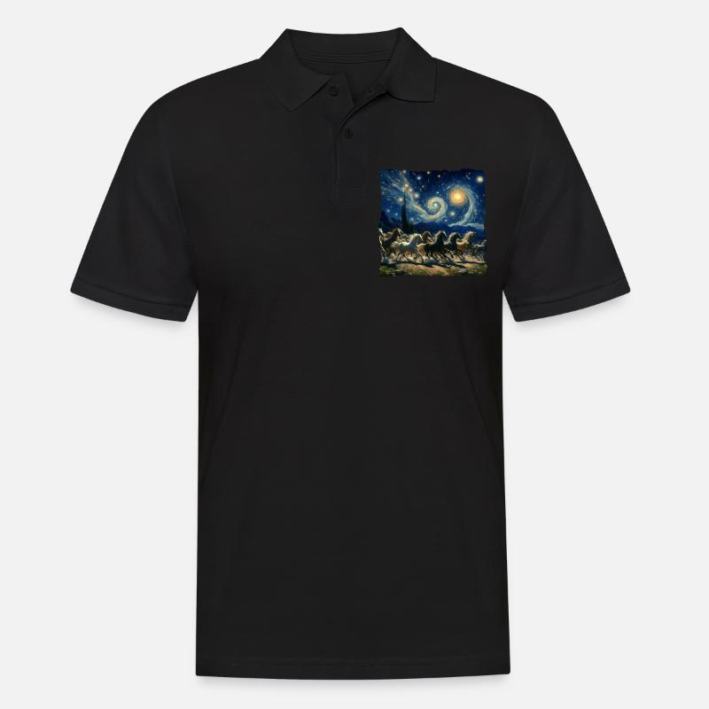 Paso Fino Starry Night - Männer Poloshirt - Schwarz