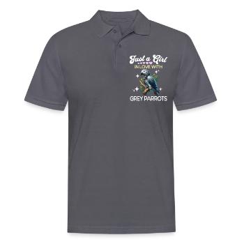 Perroquet gris africain Fille Perroquet gris - Polo Homme - charbon - Devant - Nico (186cm)
