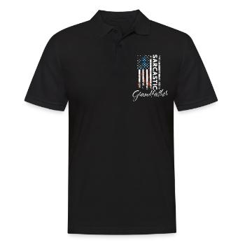 Sarcastic grandfather - Men's Polo Shirt - black - Front - Kai (181cm)