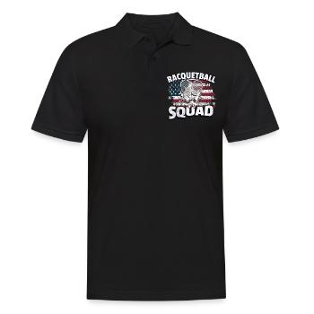 Racquetball Legende - Männer Poloshirt - Schwarz - Vorne - Kai (181cm)