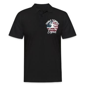 Table Tennis Sprüche - Männer Poloshirt - Schwarz - Vorne - Kai (181cm)