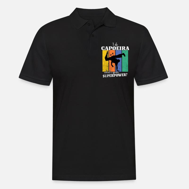 Lustiger Capoeira Spruch - Männer Poloshirt - Schwarz