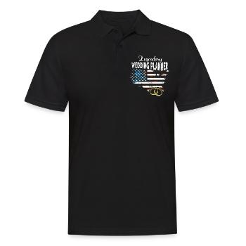 Hochzeitsplaner US - Männer Poloshirt - Schwarz - Vorne - Kai (181cm)